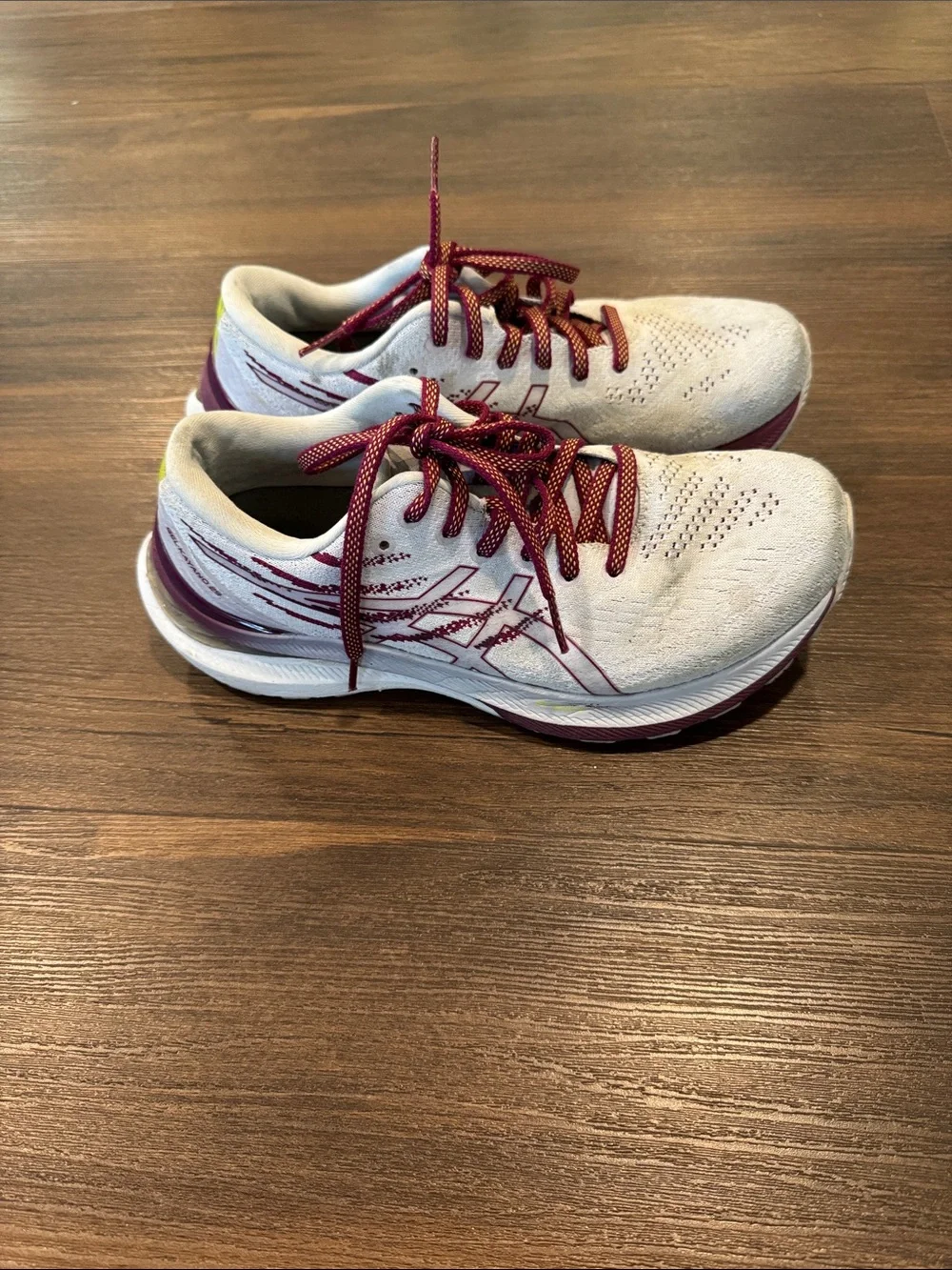 Asics Women's Running Shoes in Light Pink and Burgundy